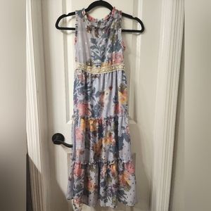Lilt girls long flowery dress size S 7/8